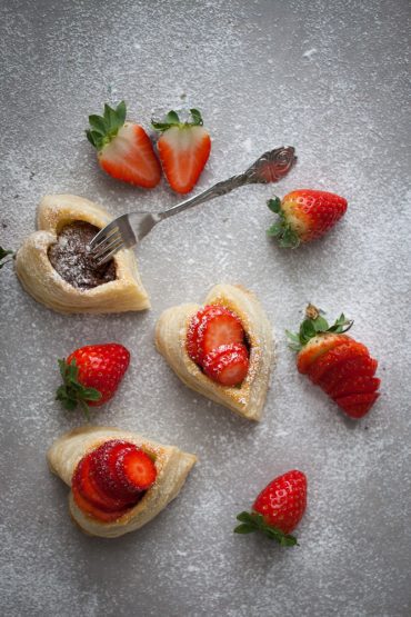 Smördegshjärtan med nutella