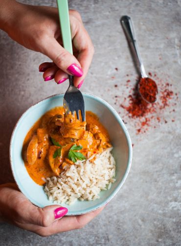 vegetarisk stroganoff med svamp