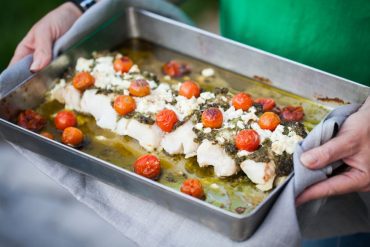 torskrygg med pesto i ugn