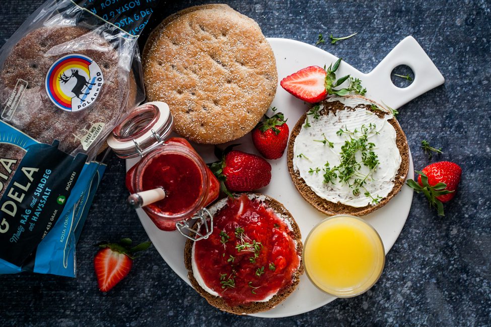 mjukt bröd rosta dela polarbröd