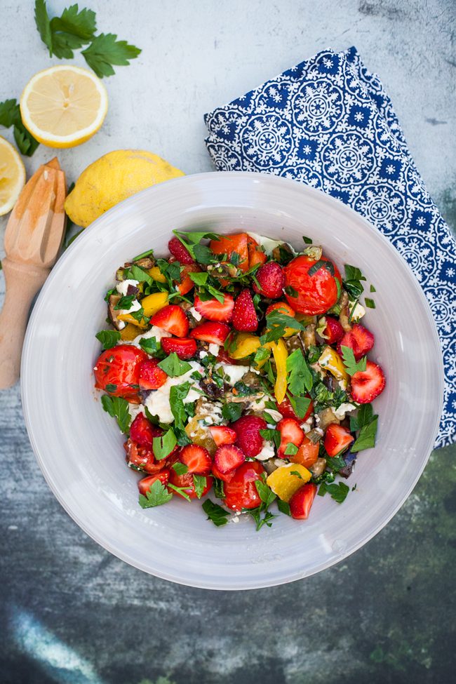 Sallad med grillade grönsaker