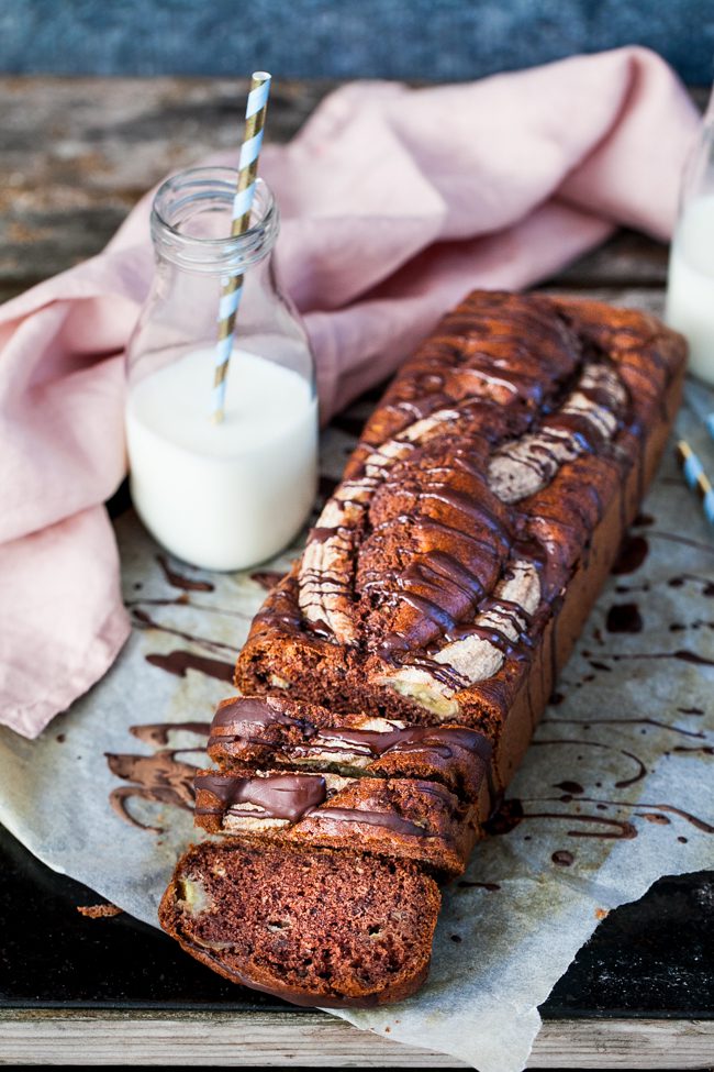 saftig banankaka med choklad