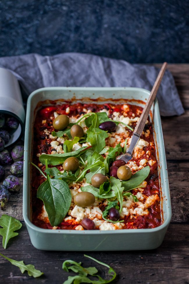 vegetarisk grönsaksgratäng