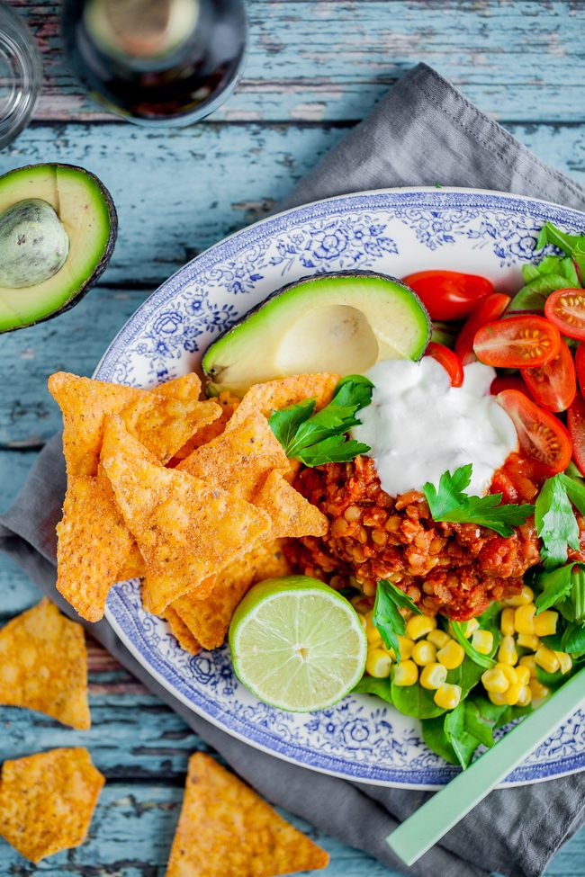 enkel vegotacos röda linser