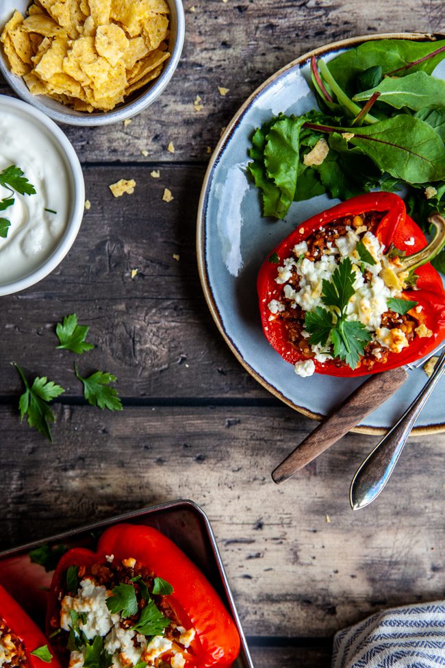 fylld paprika i ugn, fylld paprika i crock pot