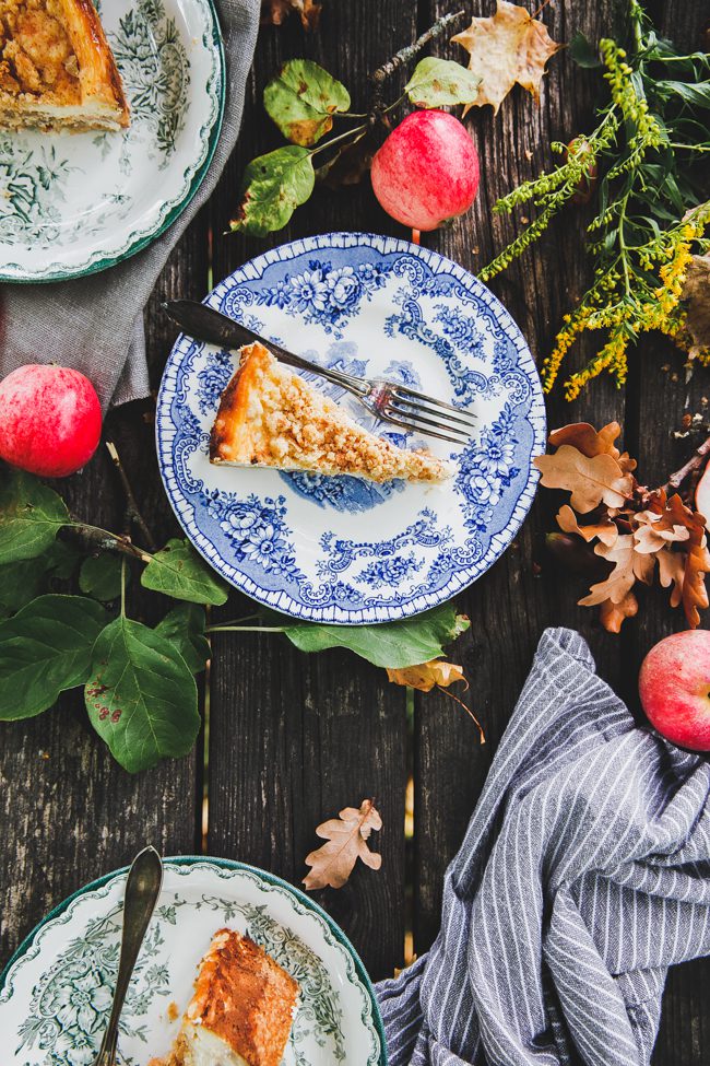 äppelcheesecake med topping, cheesecake i ugn