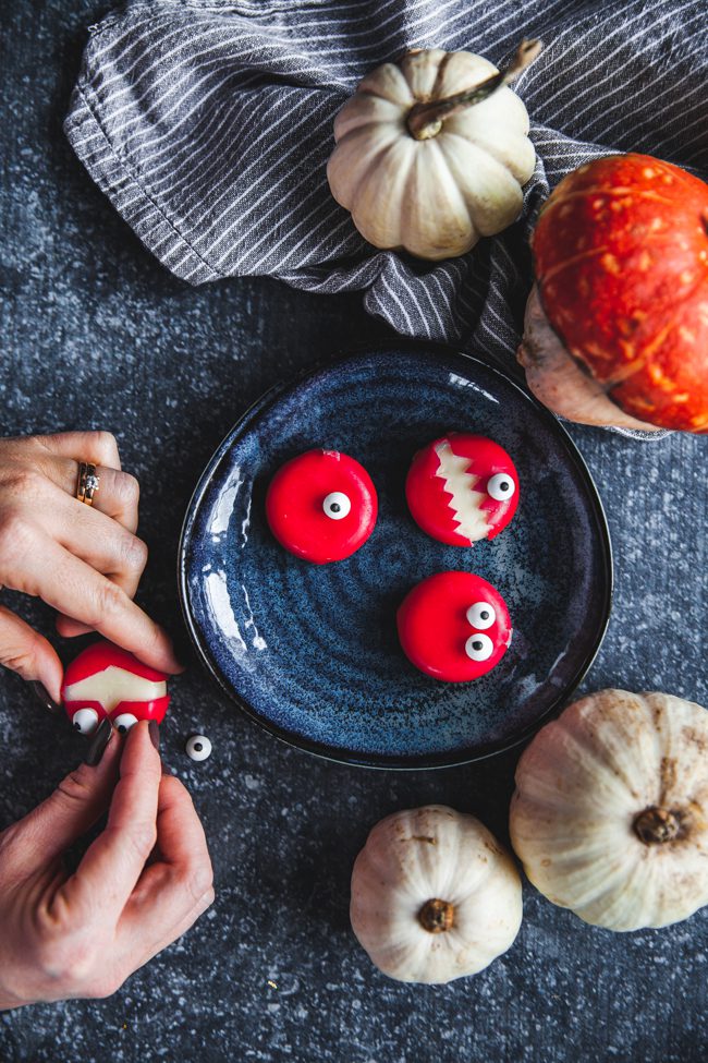 halloweenpyssel babybel ost monster diy