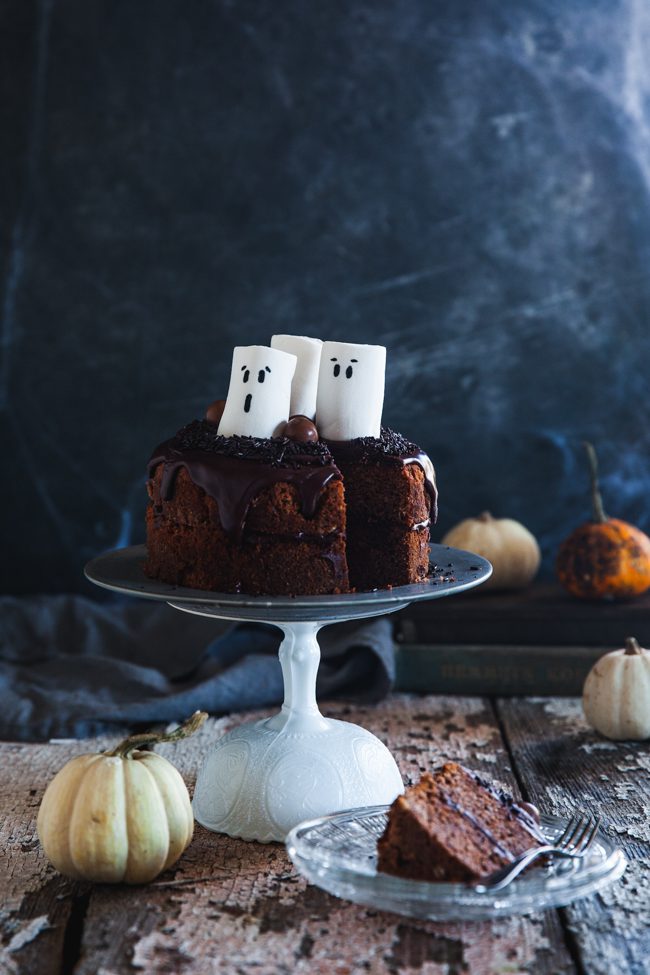 halloweentårta, spöken, kärleksmums