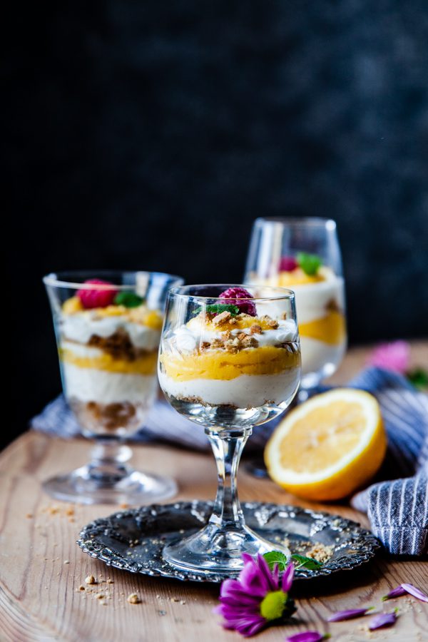 cheesecake i glas, lemon curd, efterrätt