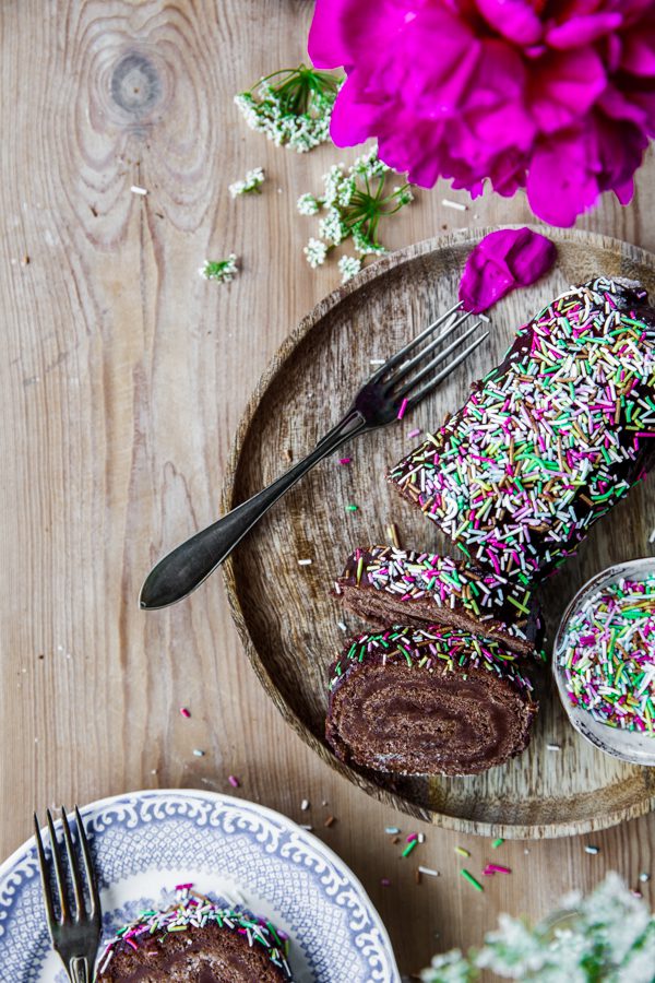 rulltårta, chokladrulltårta