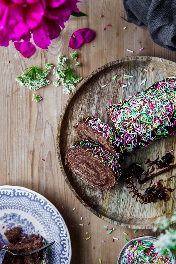 rulltårta, chokladrulltårta