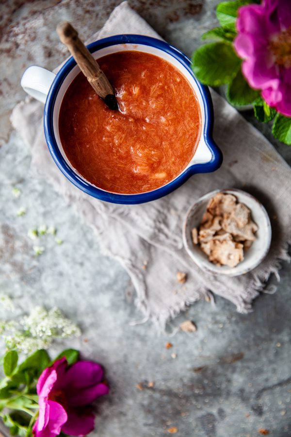 kräm, mellanmål, rabarberrecept, rabarber