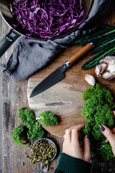 fiskars, kål, sallad, middag, tillbehör