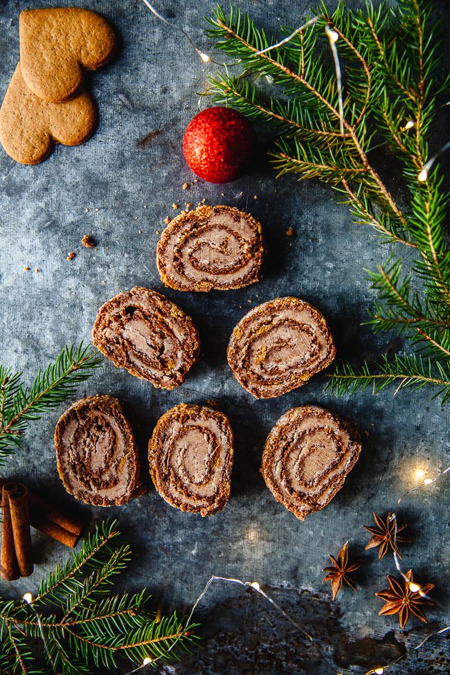 Drömrulltårta med pepparkaksfyllning