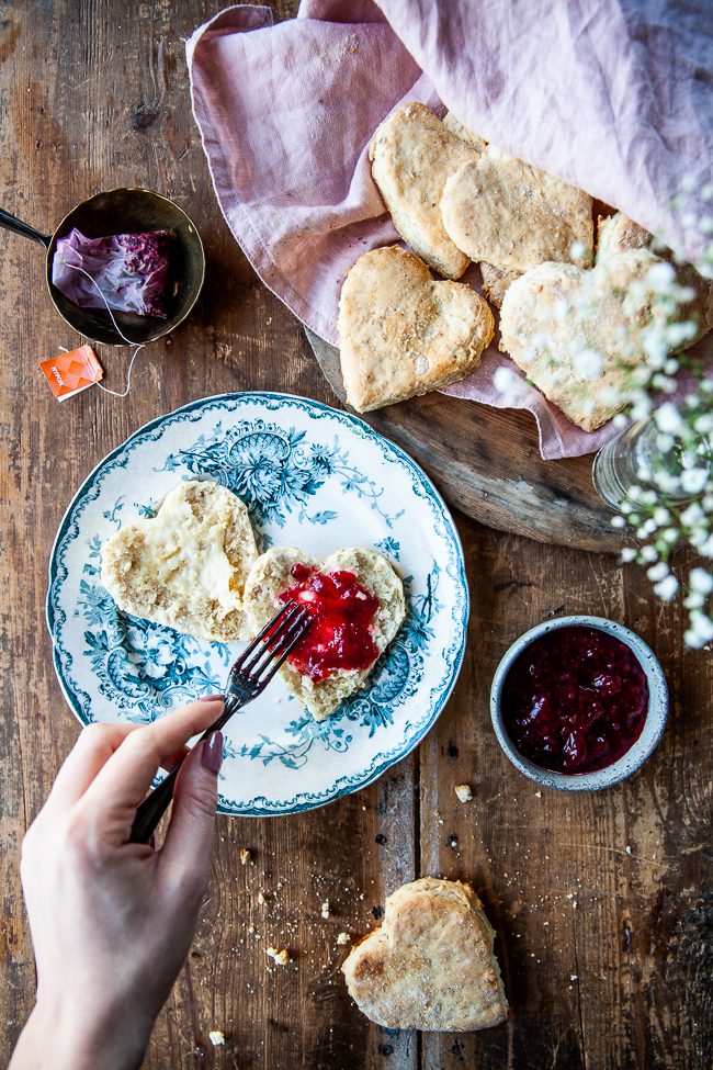hjärtformade scones, alla hjärtans dag