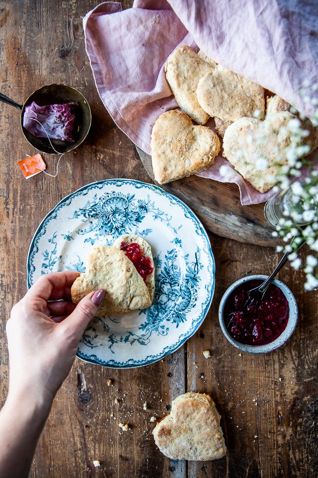 hjärtformade scones, alla hjärtans dag