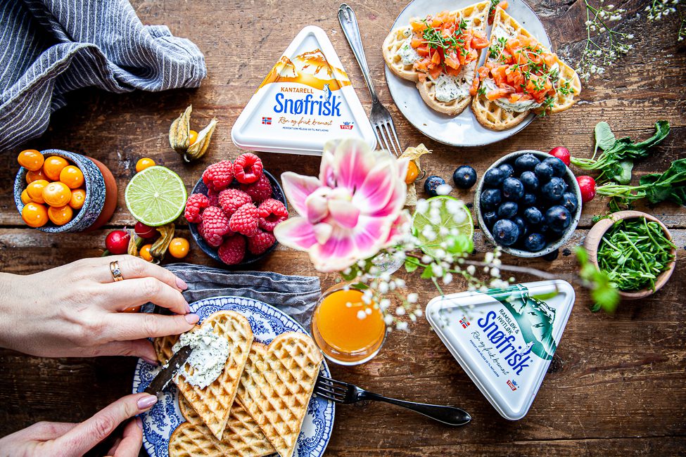 snøfrisk, vafflor, tilltugg, snittar, brunch