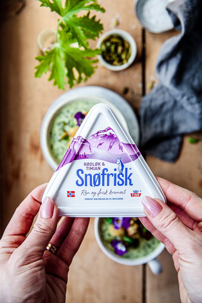 spenatsoppa, soppa, snøfrisk, färskost