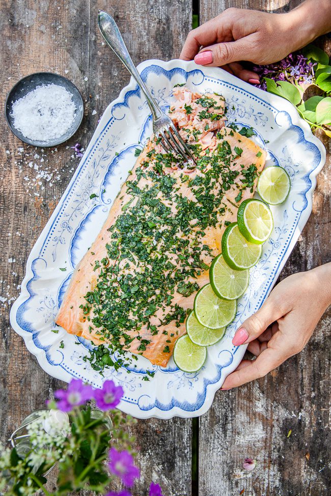 grillad lax, midsommarlax