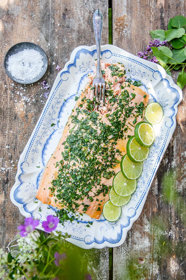 grillad lax, midsommarlax