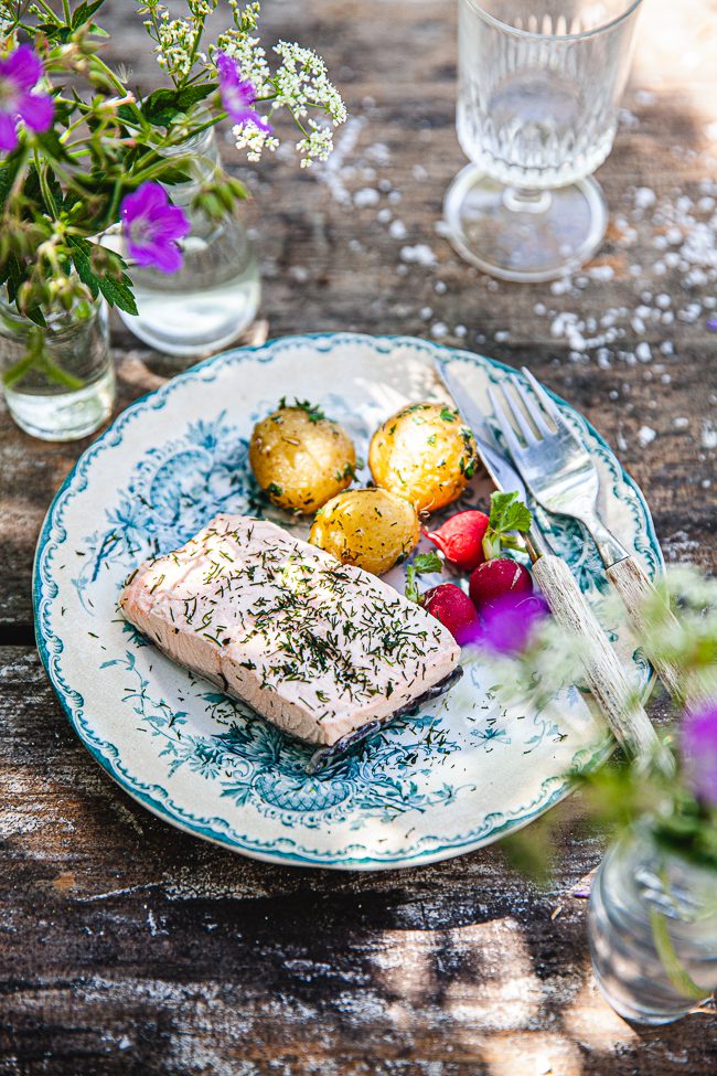 midsommarmat, lax, fisk