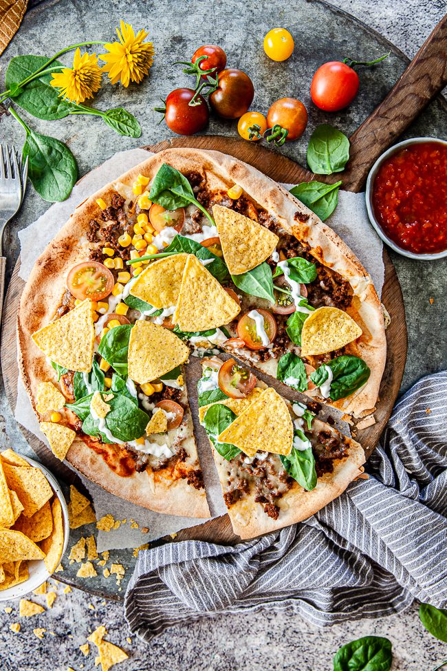 Tacopizza på libabröd