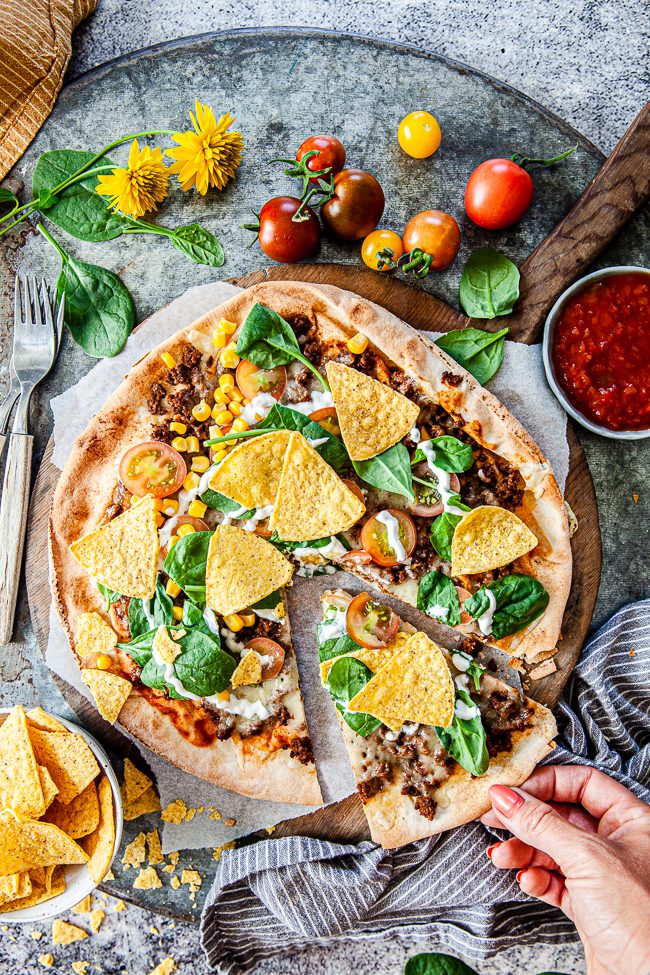 Tacopizza på libabröd