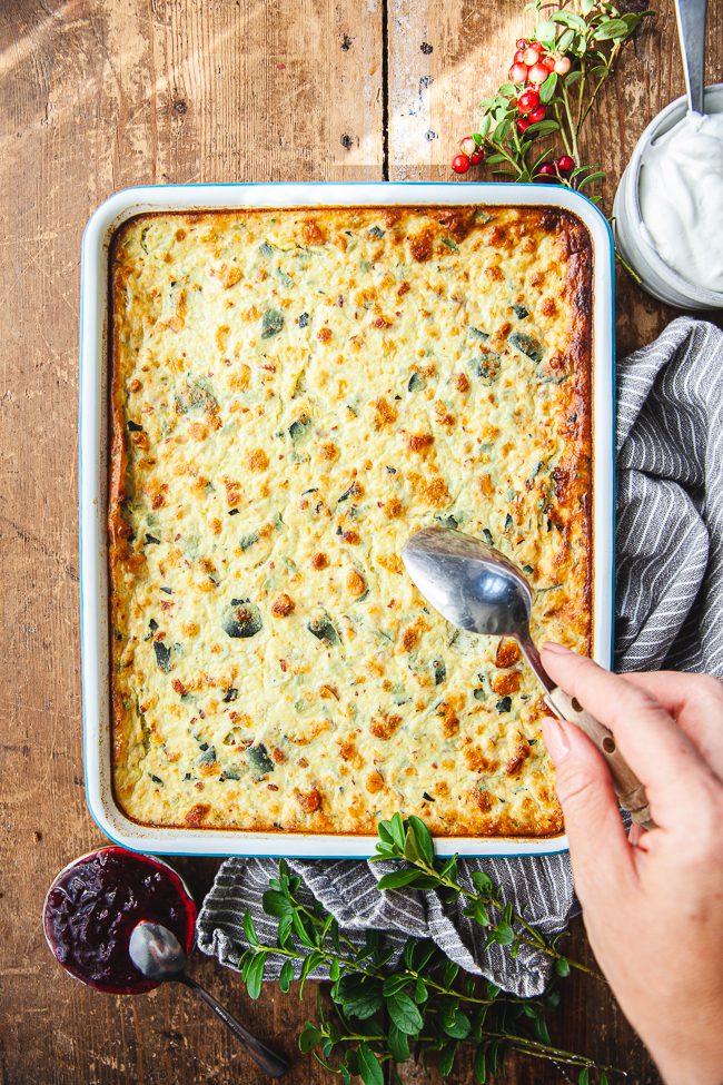ostkaka med zucchini, squash 