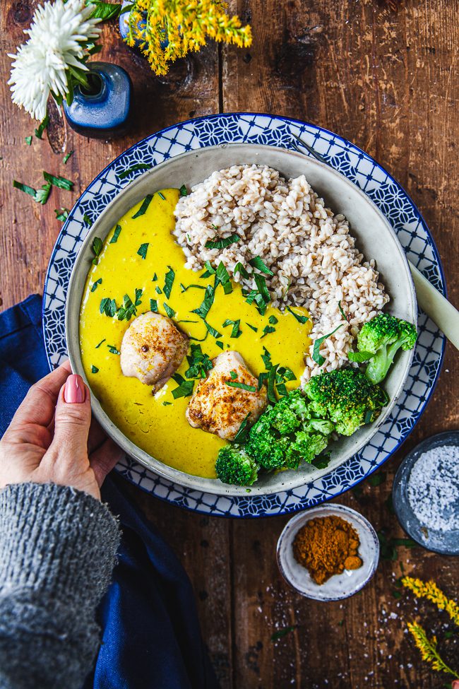 Kyckling i currysås