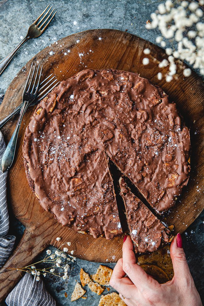 kladdkaka, topping, choklad
