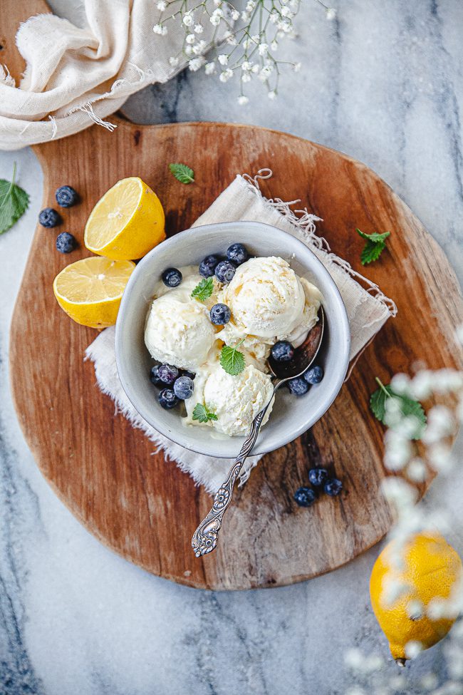lemon curd, glass, påskdessert, fika, glass utan glassmaskin