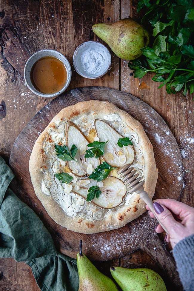 pizza, hembakad pizza, vit pizza