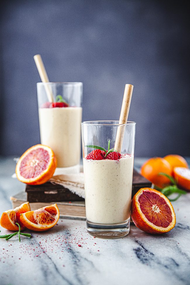smoothie, kokos, apelsin, blodapelsin, banan