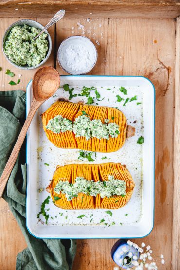 Butternut, pumpa, hasselbacks
