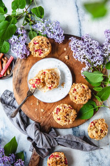 rabarmuffins, muffins, rabarber, havregryn