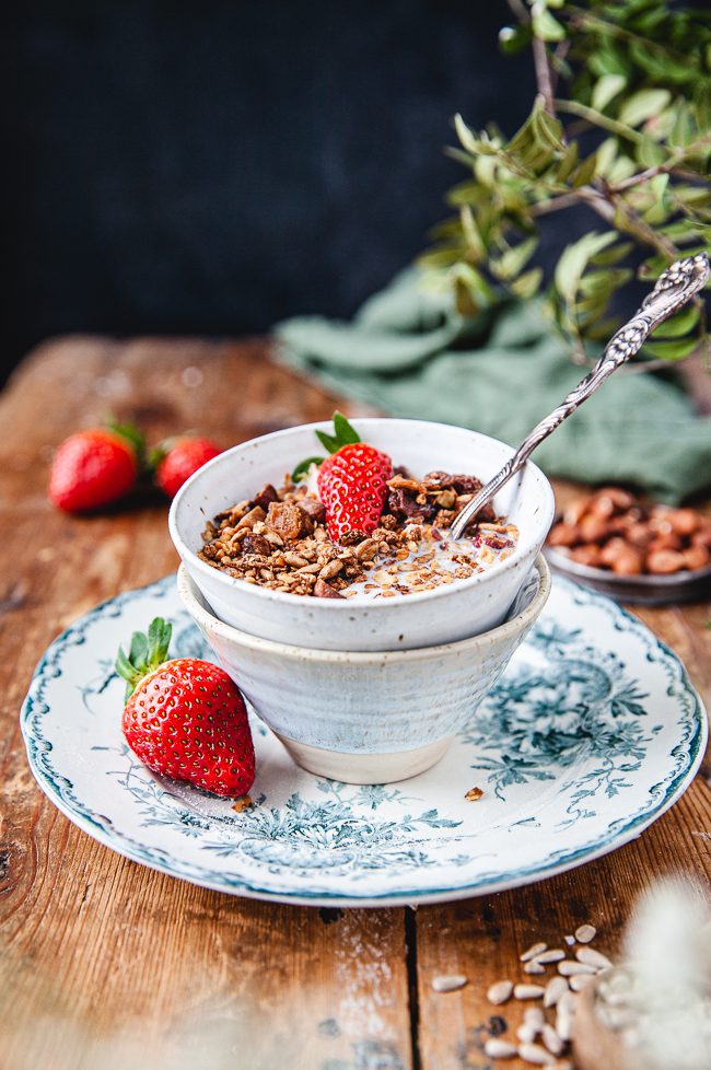 granola, müsli, frukost, mellis