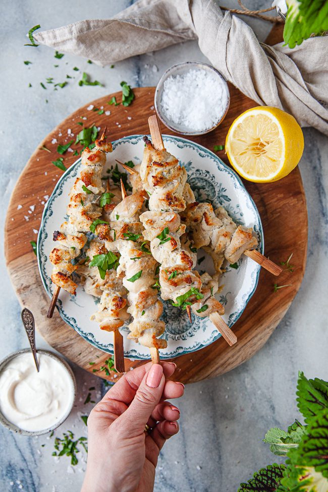 kycklingspett, buffé, middag, recept