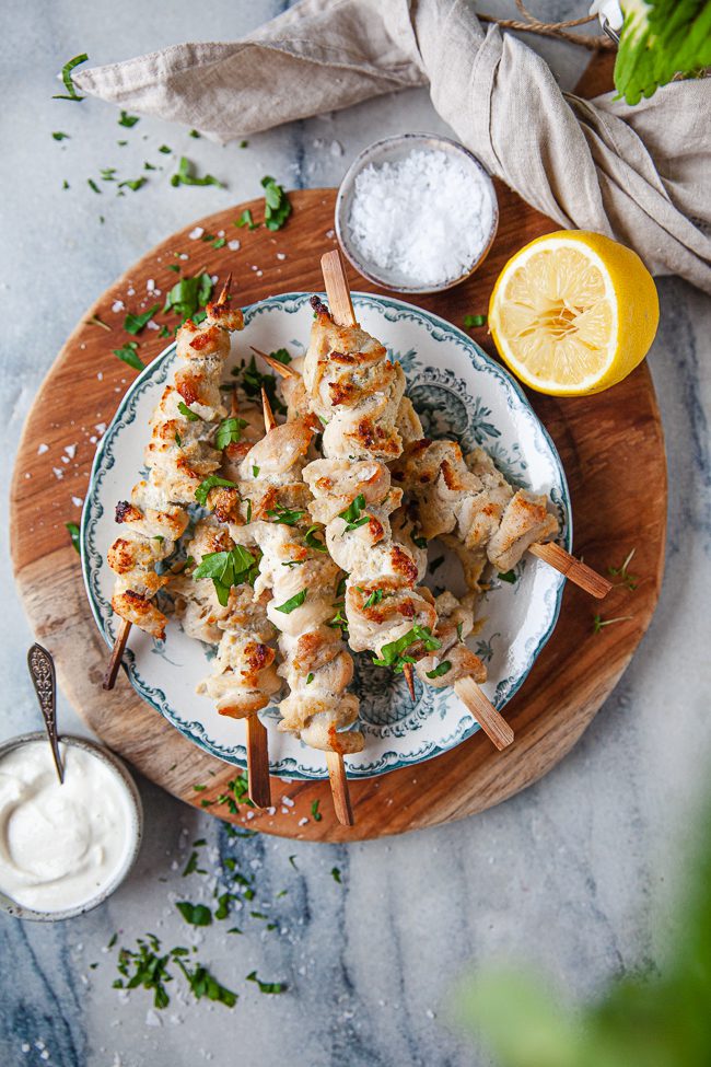 kycklingspett, buffé, middag, recept