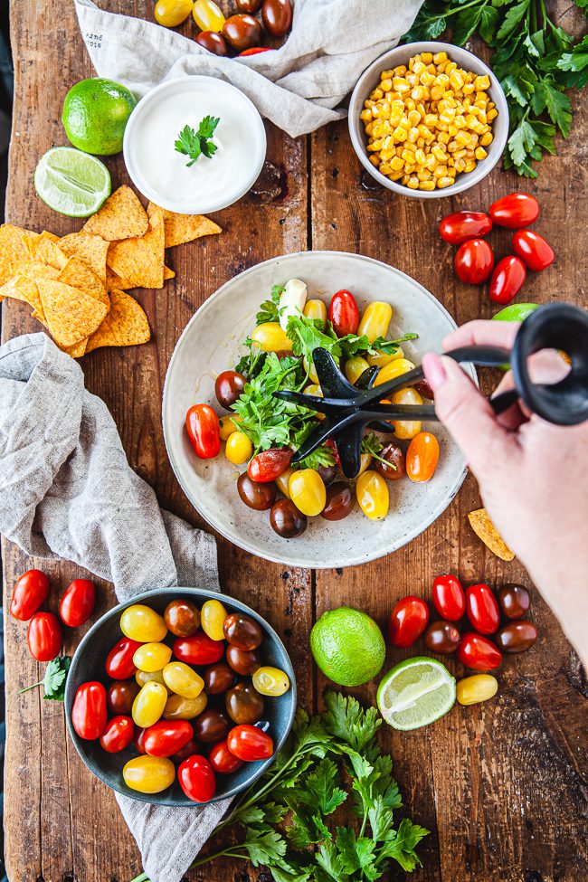 nachos, tomatsalsa, stekt majs, hack it