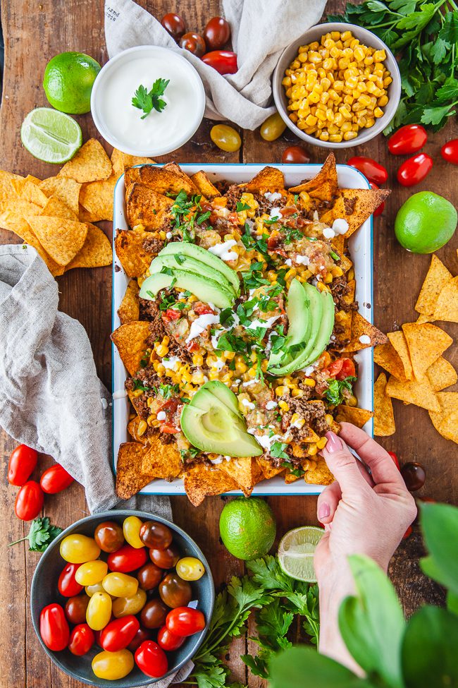 nachos, tomatsalsa, stekt majs, hack it