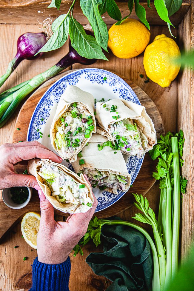 wrap, wraps, tonfiskröra, sommarmat, strandmat, enkel sommarmat