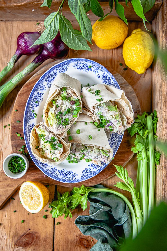 wrap, wraps, tonfiskröra, sommarmat, strandmat, enkel sommarmat