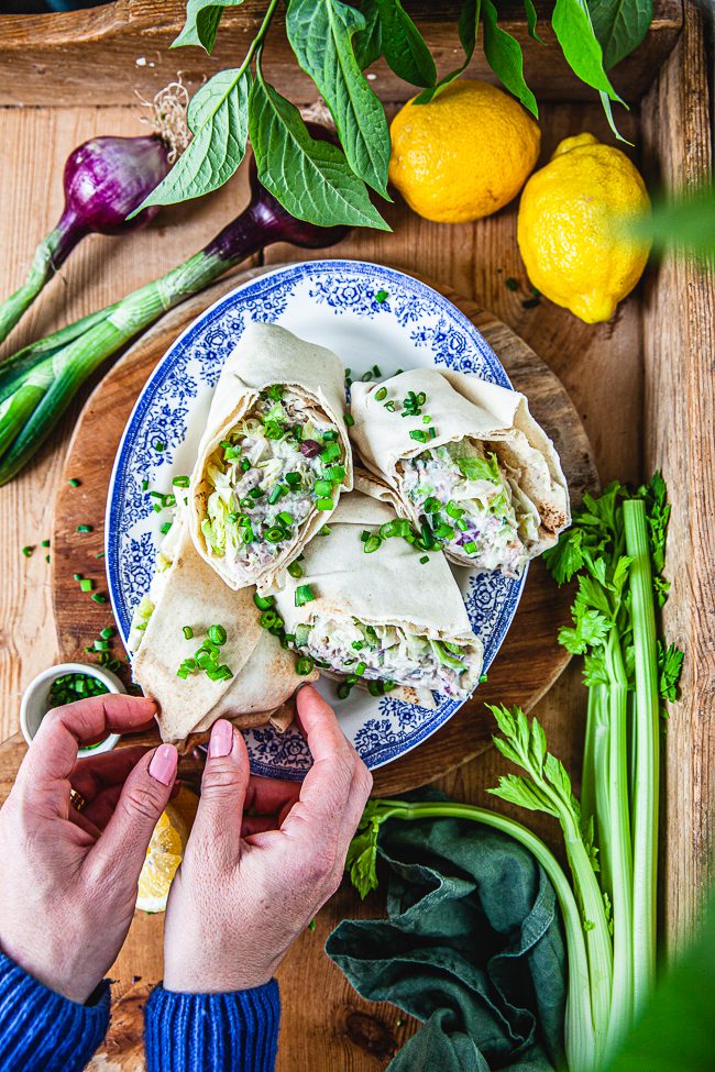 wrap, wraps, tonfiskröra, sommarmat, strandmat, enkel sommarmat