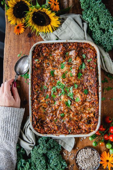 vegolasagne, lasagne, lasagne med linser, lasagne med spenat