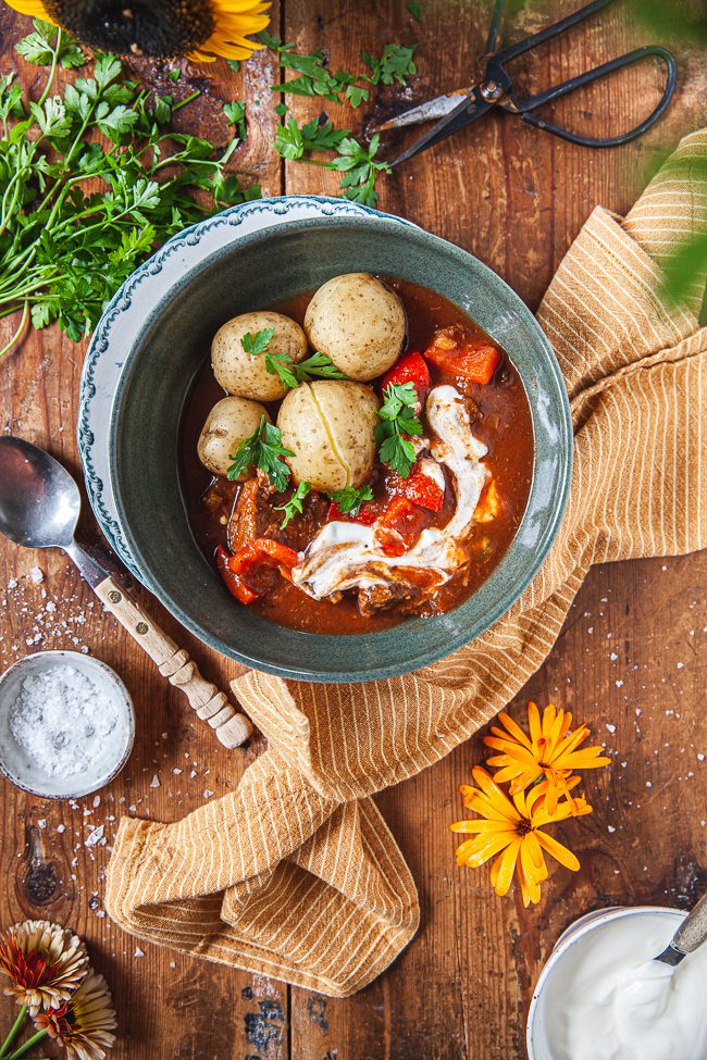 gulasch, gryta, middag, mat