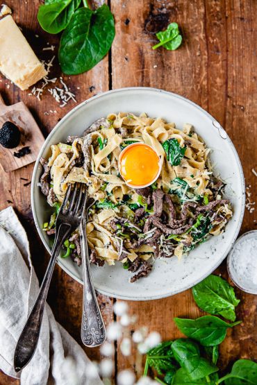 tryffelpasta med biff