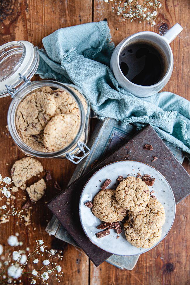 havrecookies, havrekakor, kakor, småkakor, småkakor med choklad, cookies med choklad