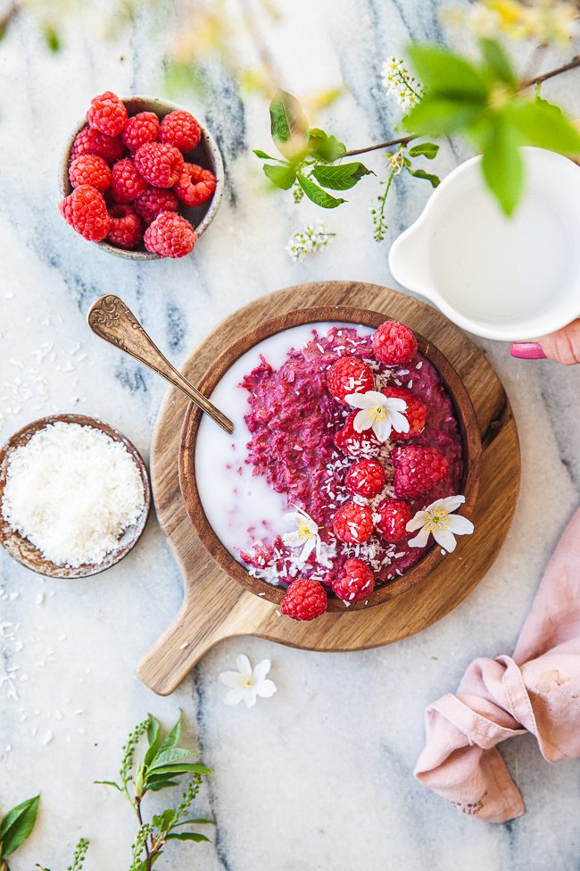 hallongrot, grot med hallon, frukost