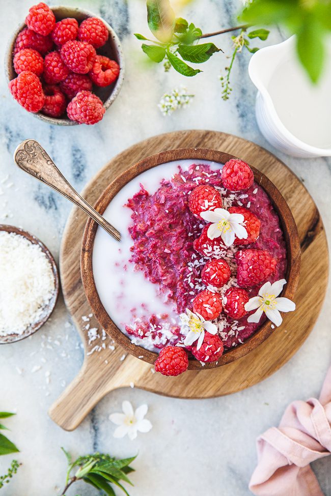 hallongrot, grot med hallon, frukost