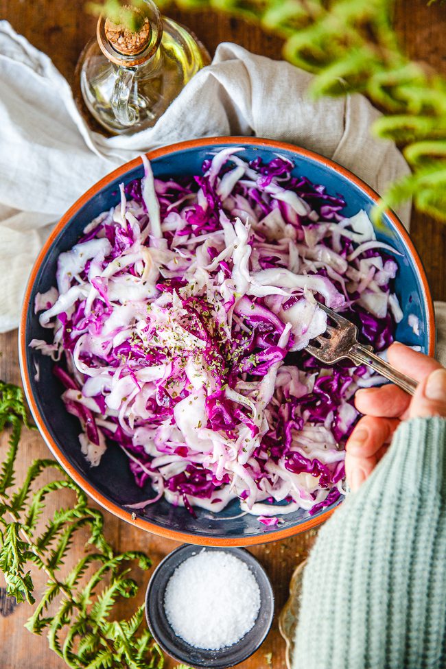 Enkel kålsallad, pizzasallad med oregano